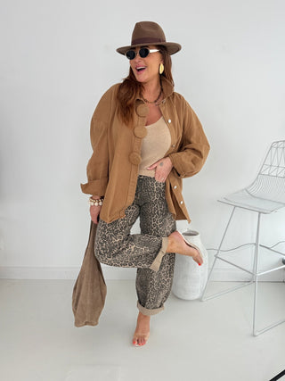Jeansjacke in Camel in Einheitsgröße 36-42 - Levelone GmbH & Co. KG