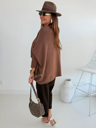 Feinstrickpullover in Braun für Damen in Einheitsgröße 36-42+ - Levelone GmbH & Co. KG