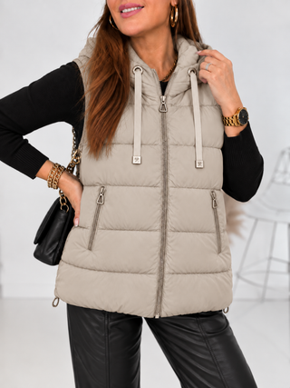 Steppweste mit Kapuze in Schwarz, moderne großflächige Steppung. Sehr warm Wattiert. Größe: S-XXl - Levelone GmbH & Co. KG