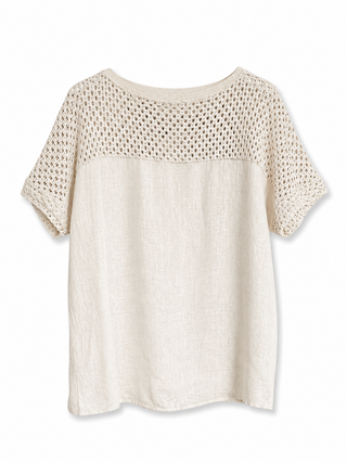 T-Shirt in Beige mit Herzmotiv für Damen in Einheitsgröße 36-42 - Levelone GmbH & Co. KG