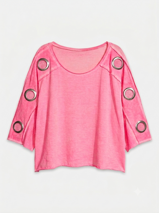 T-Shirt in Rosa mit Cut-Outs an Ärmeln für Damen OS 36-42 - Levelone GmbH & Co. KG