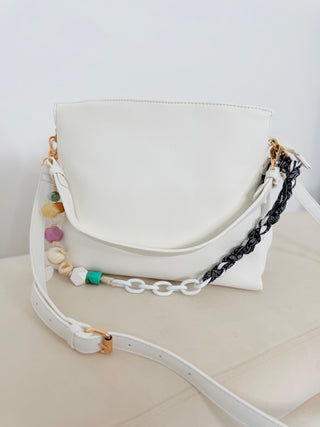 Leder Umhängetasche Weiß