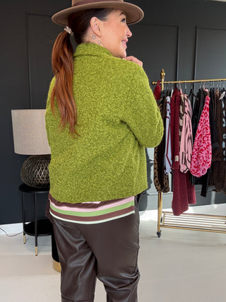 Fleecejacke in Grün, in Einheitsgröße: 36-42 mit Reverskragen, flauschig, weichem Haptik - Levelone GmbH & Co. KG
