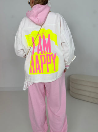 Jeansjacke in Weiss mit Print