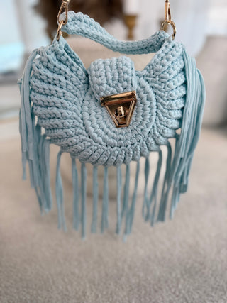 Häkeltasche in Blau