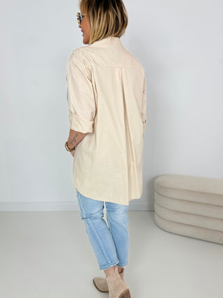 Hemd in Beige mit schicken Details