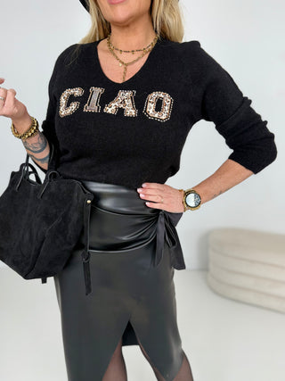 Alpaca fine knit sweater 2511116