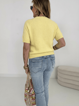 Alpaka Strickpullover in Gelb