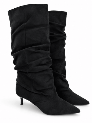 Stiefel in Schwarz mit Raffung am Schaft für Damen in Größen 36-41 - Levelone GmbH & Co. KG