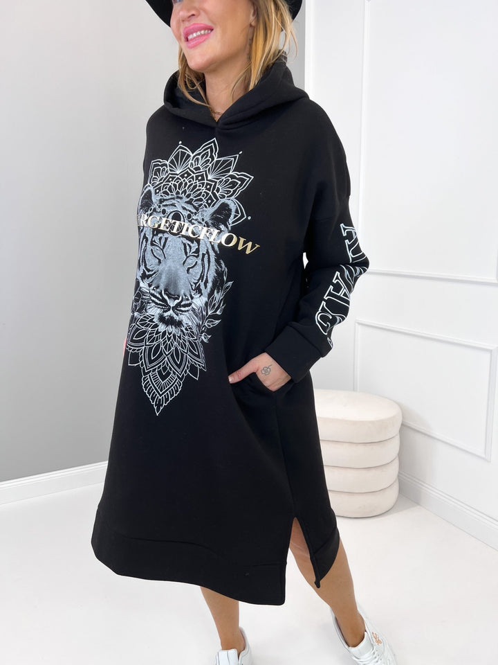 Hoodiekleid Schwarz 2309116