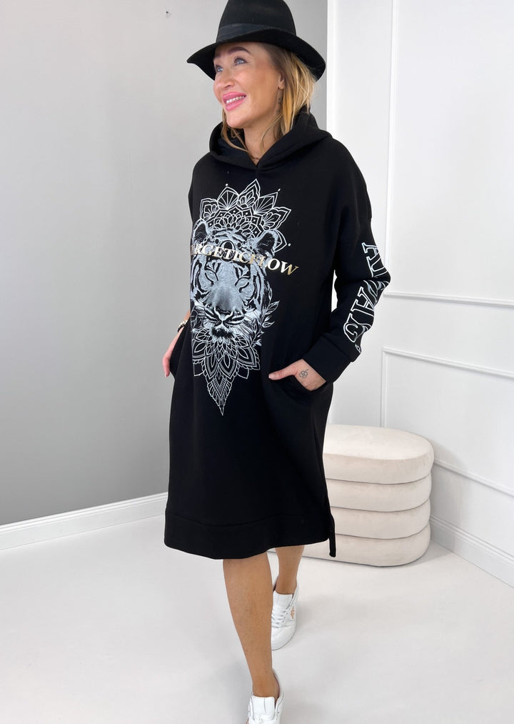 Hoodiekleid Schwarz 2309116