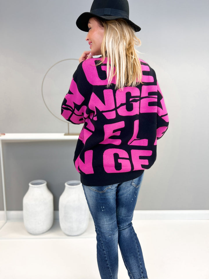 Strickpullover Schwarz/Pink 2307207