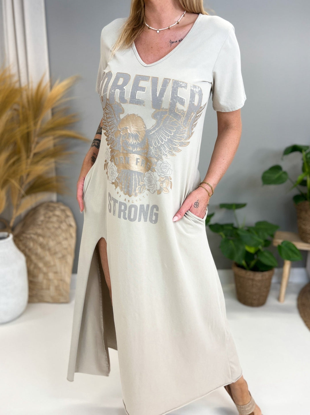 T-Shirtkleid Beige 2305425